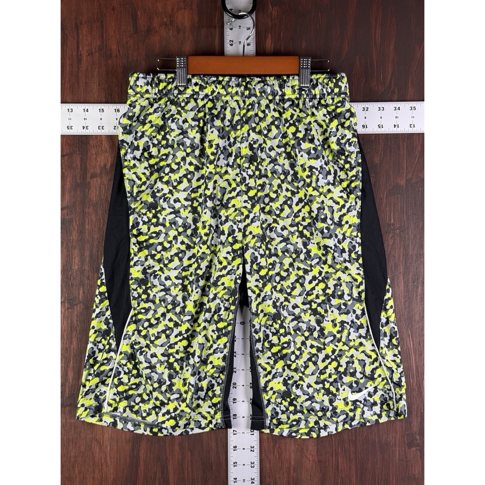 Nike Dri-FIT Training Biker Shorts Volt Camo Stretch Athletic Mens XL Activewear